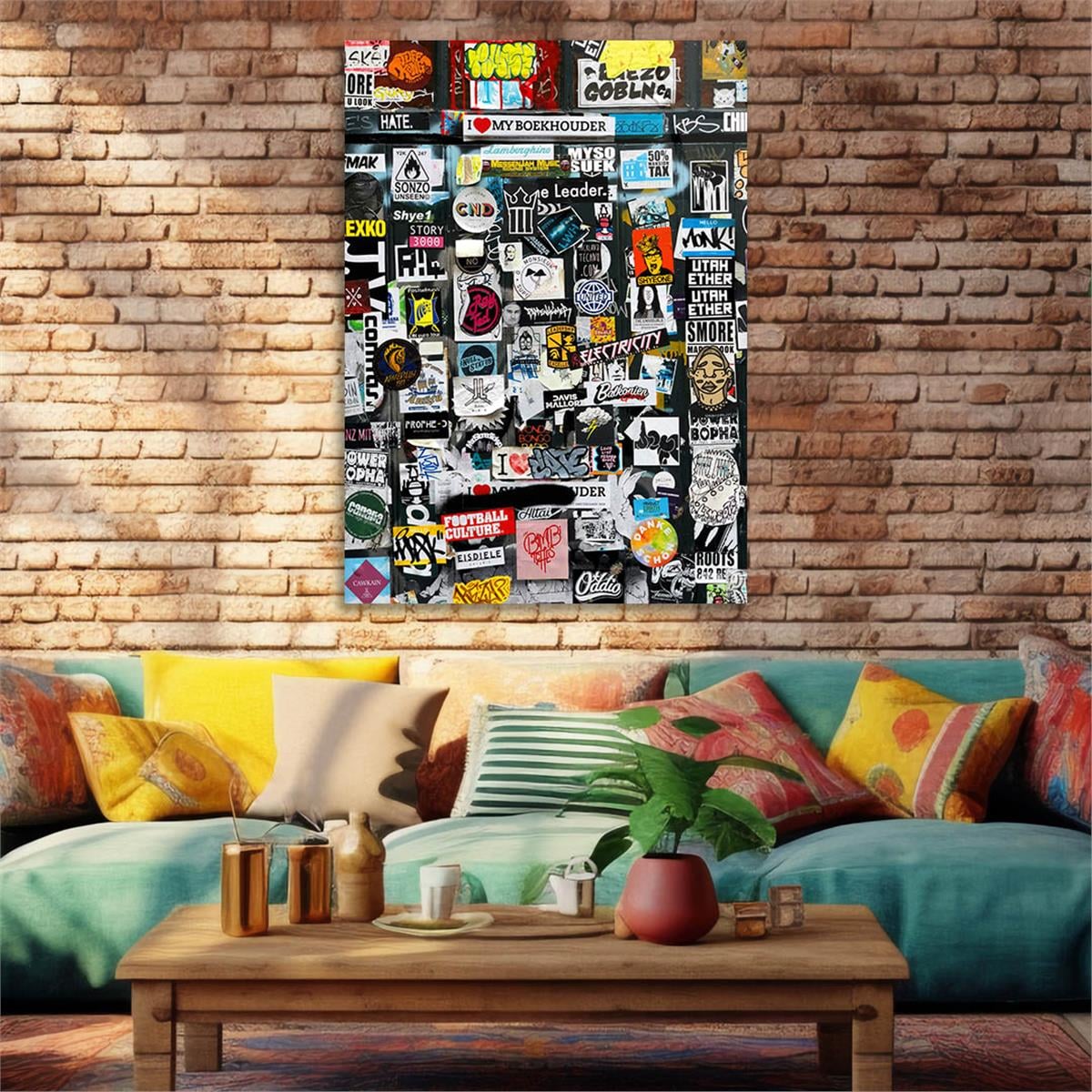 Dikey Sanat Temalı Cam Tablo 548