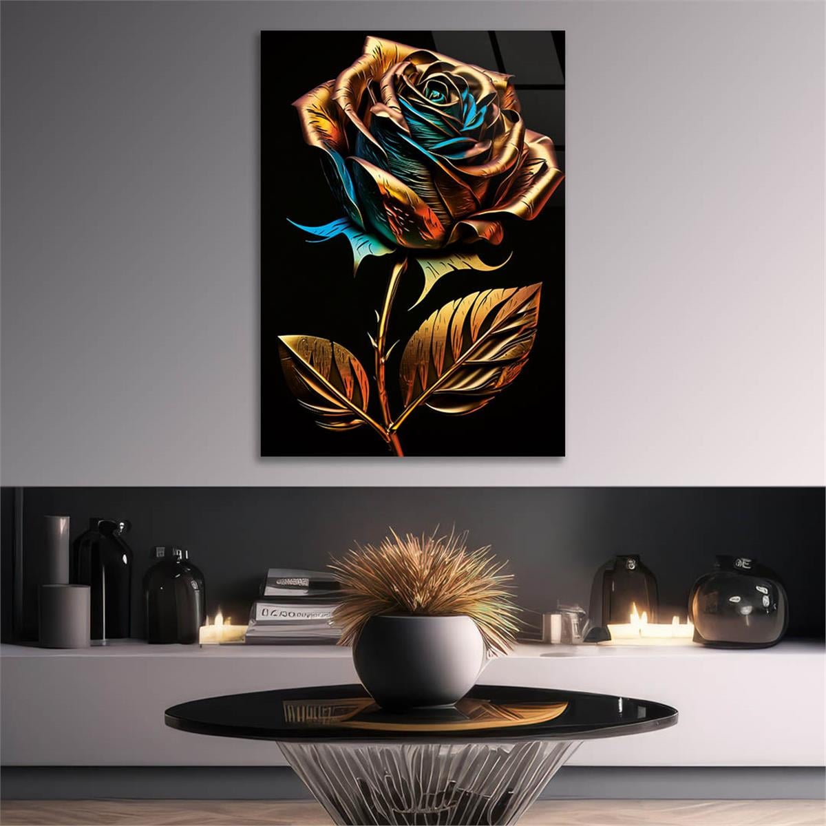 Vertical Tempered Glasss Wall Arts Natured-Themed139
