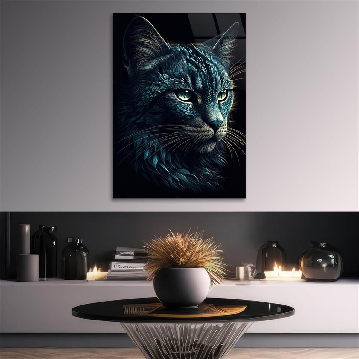 Dikey Doğa Temalı Cam Tablo 426