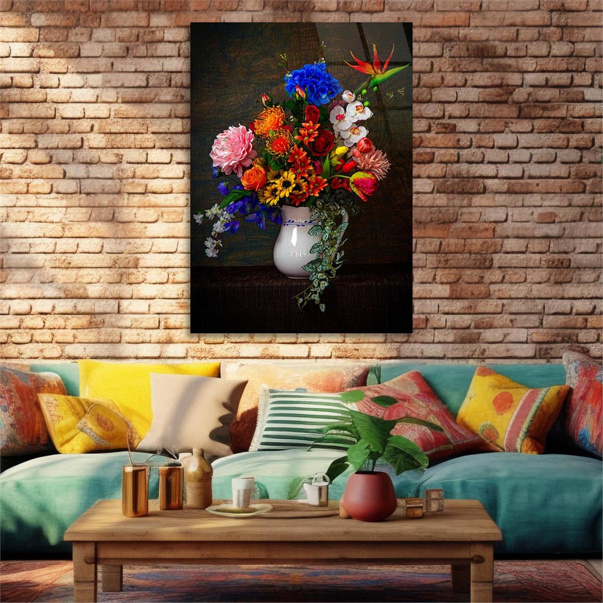 Dikey Sanat Temalı Cam Tablo 508