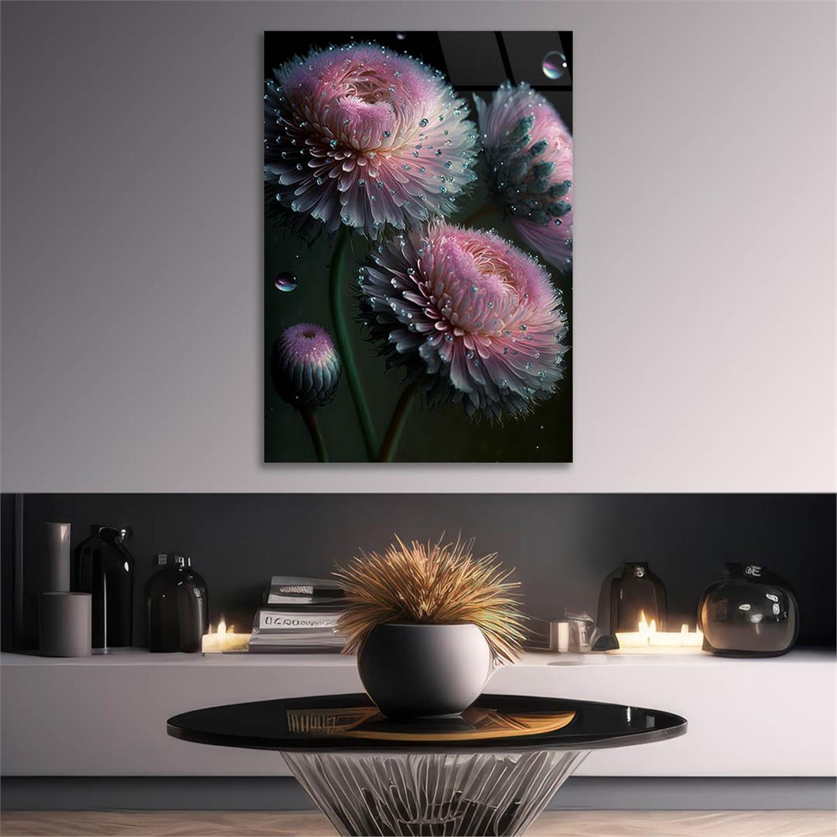 Vertical Tempered Glasss Wall Arts Natured-Themed154