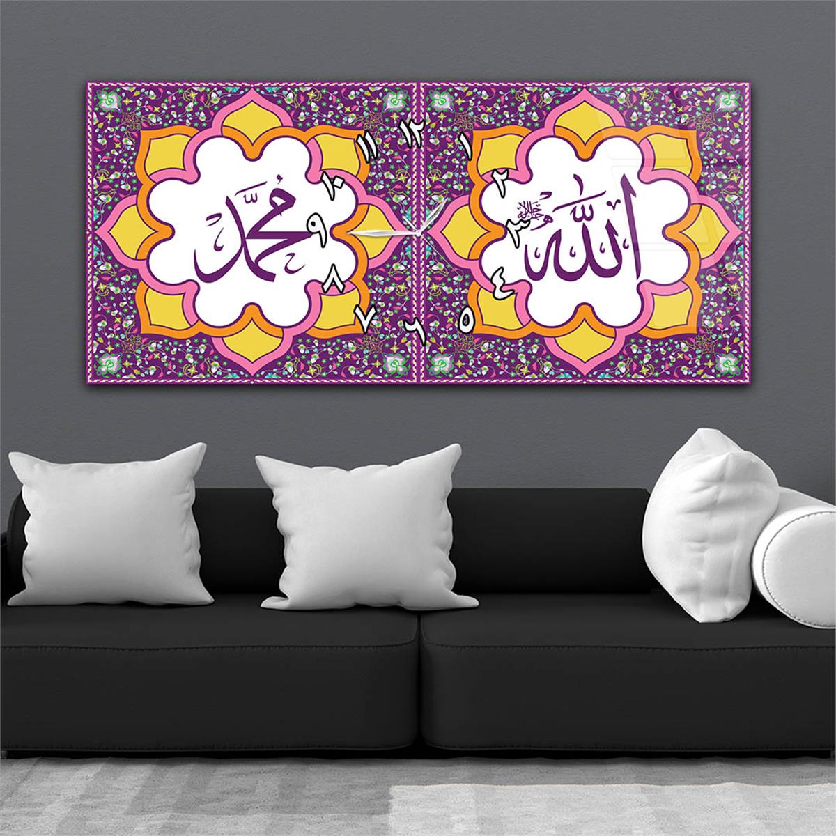 Horizontaal, in Het Midden Voorzien Van Een Klok, Religieus Thema Gehard Glasschilderij 042