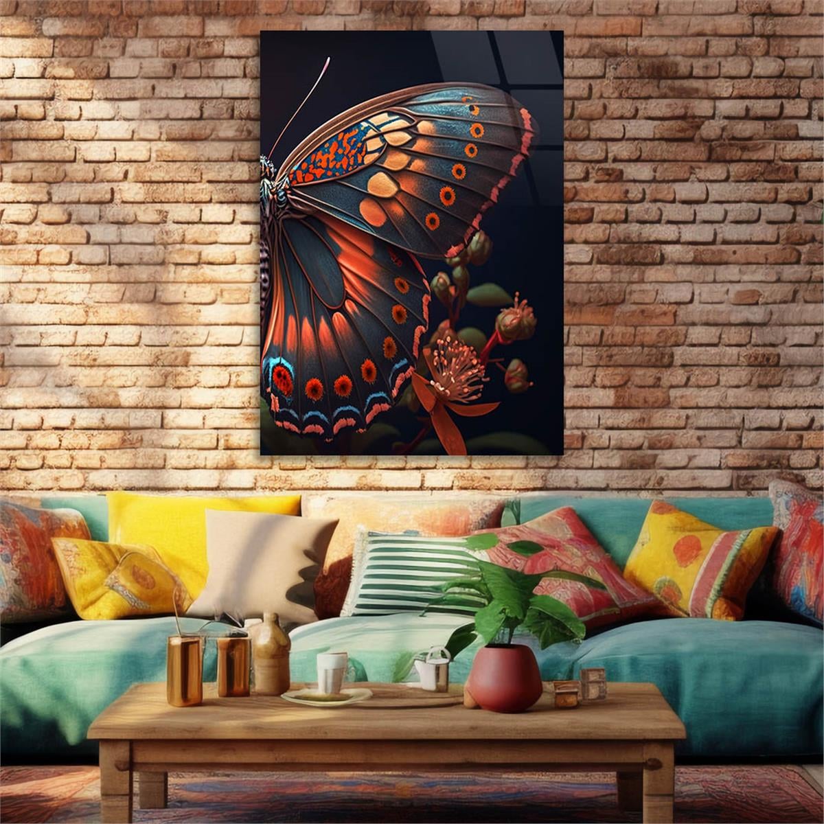 Dikey Sanat Temalı Cam Tablo 370