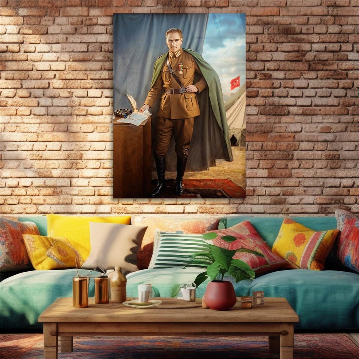 Dikey VatanTemalı Cam Tablo 245