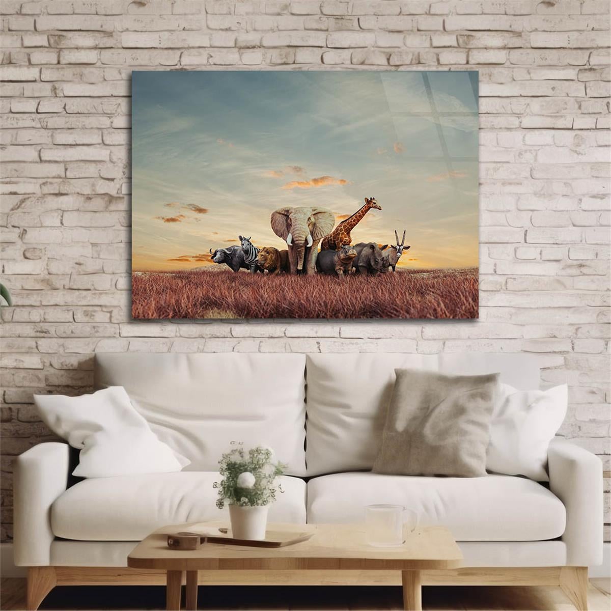 Horizontal Natured-Themed Tempered Glass Wall Art 259