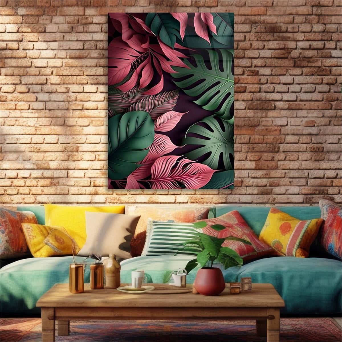 Dikey Sanat Temalı Cam Tablo 584