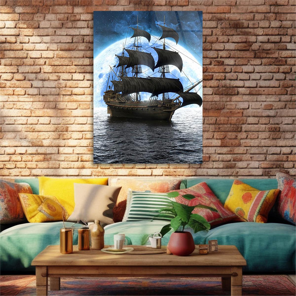 Dikey Sanat Temalı Cam Tablo 335