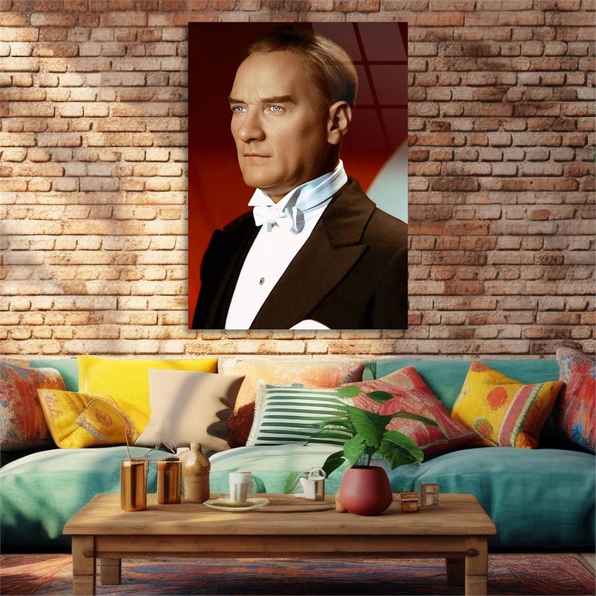 Dikey VatanTemalı Cam Tablo 283