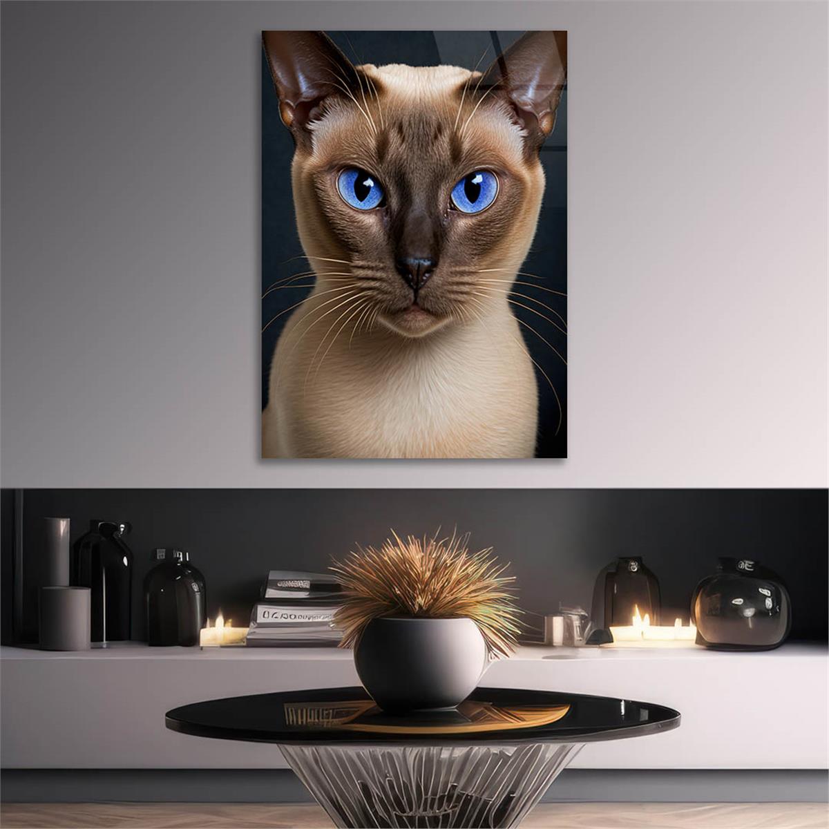 Dikey Doğa Temalı Cam Tablo 278