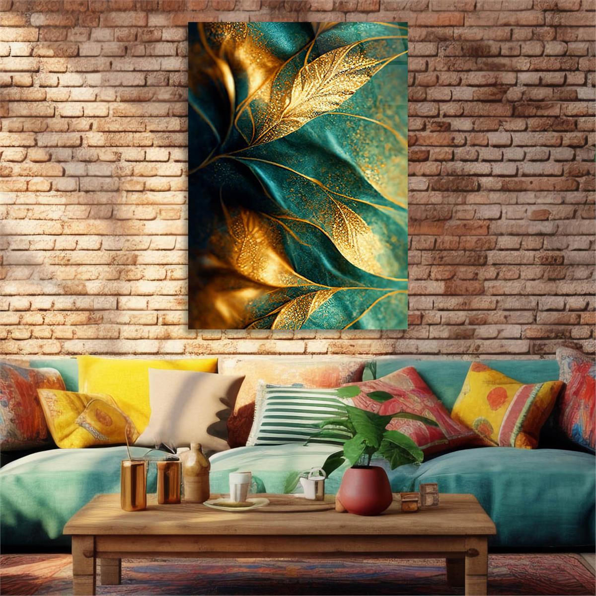 Dikey Sanat Temalı Cam Tablo 563