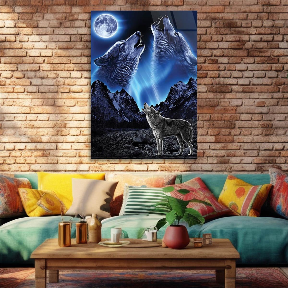 Wolf Tempered Glass Wall Art