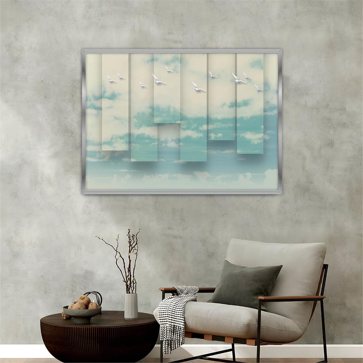 Aluminum-Framed Art-Themed Tempered Glass Wall Art 018