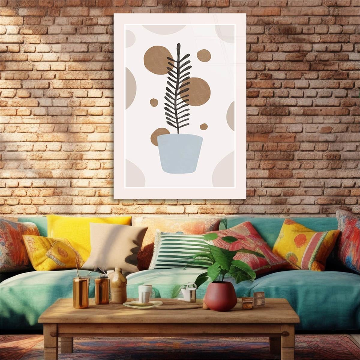 Dikey Sanat Temalı Cam Tablo 376