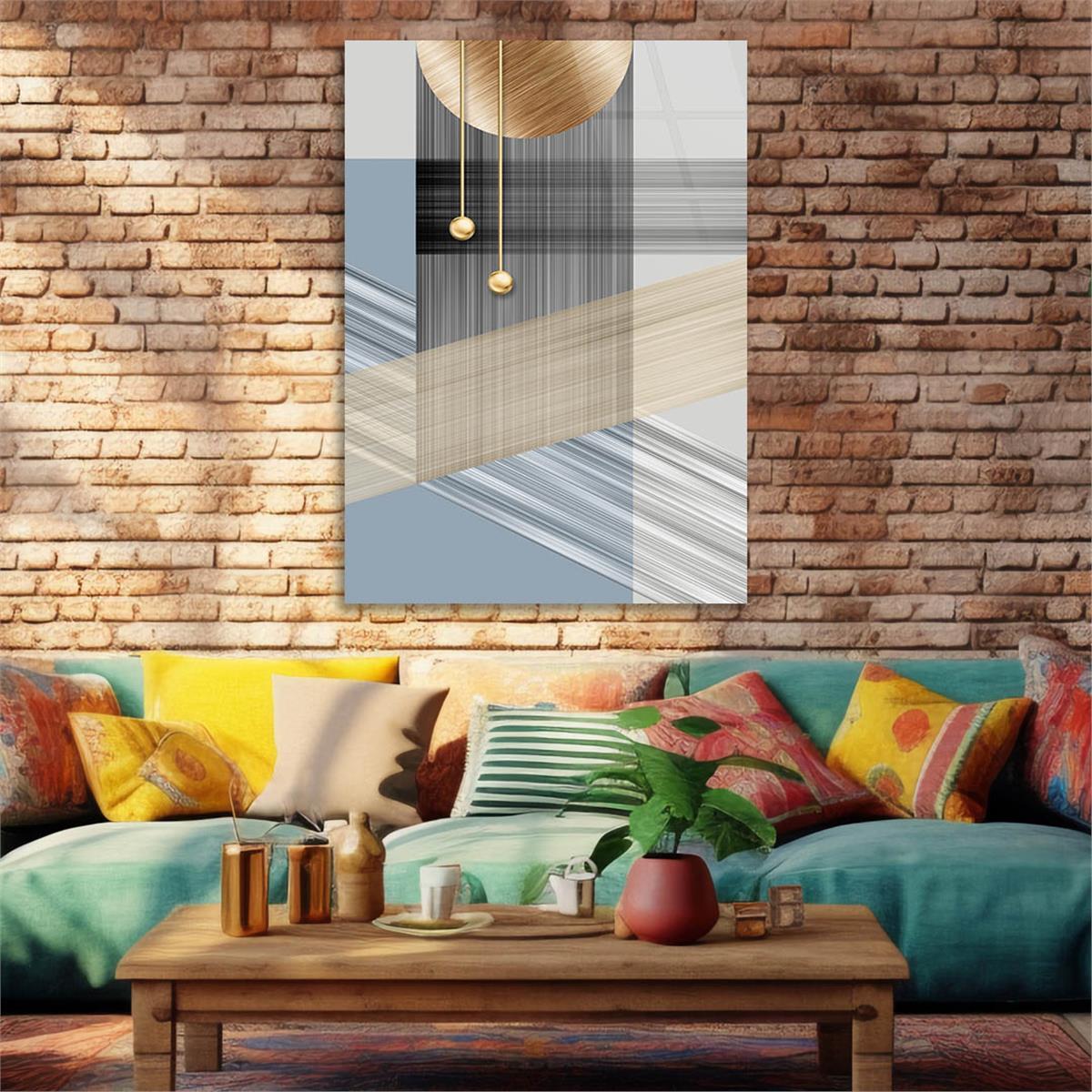 Dikey Sanat Temalı Cam Tablo 295