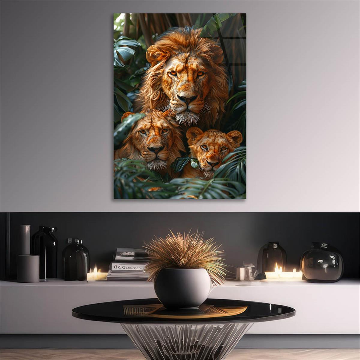 Dikey Doğa Temalı Cam Tablo 372