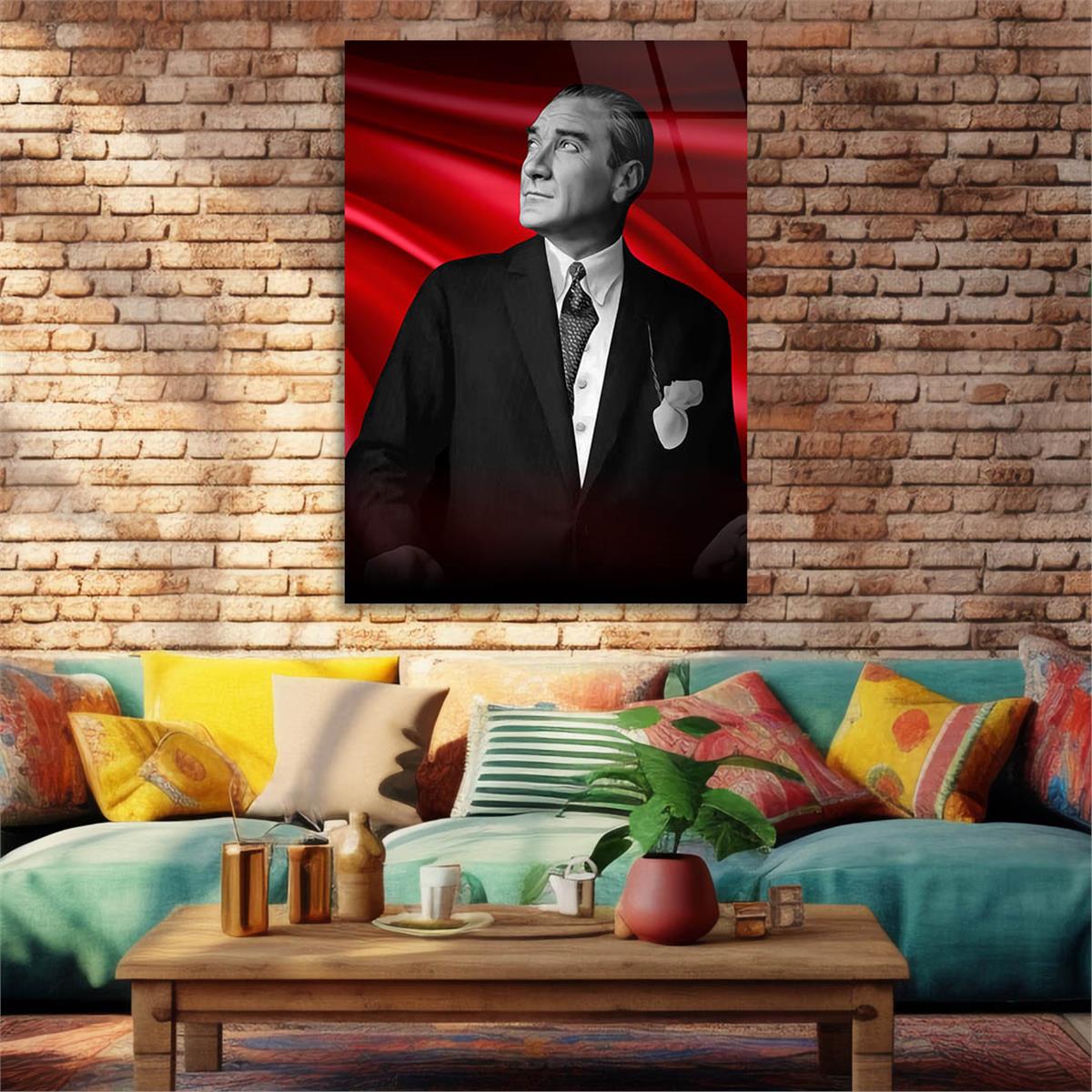 Dikey VatanTemalı Cam Tablo 205