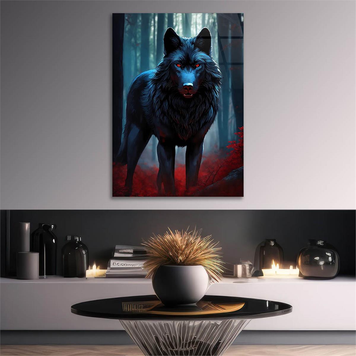 Dikey Doğa Temalı Cam Tablo 434