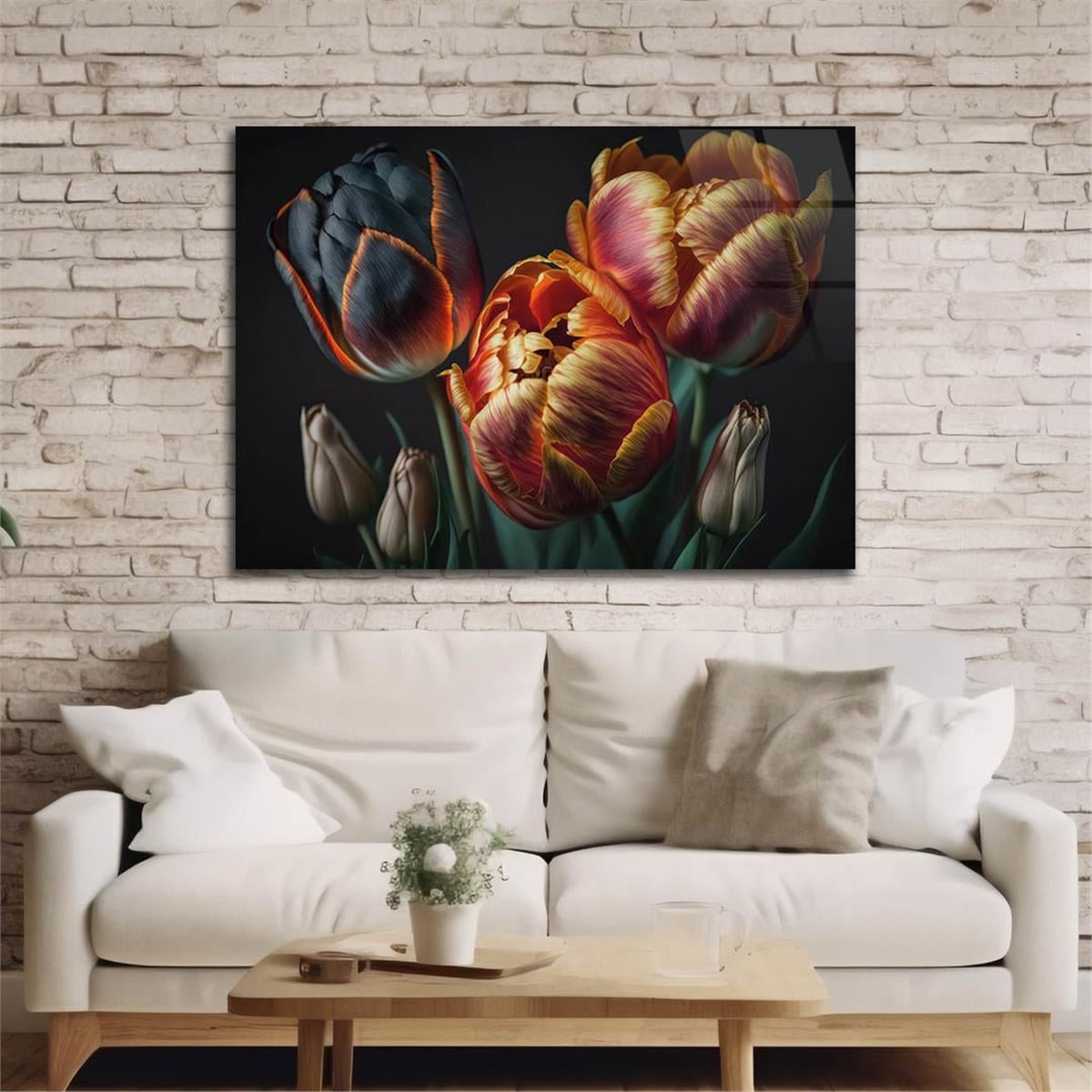 Horizontal Natured-Themed Tempered Glass Wall Art 304