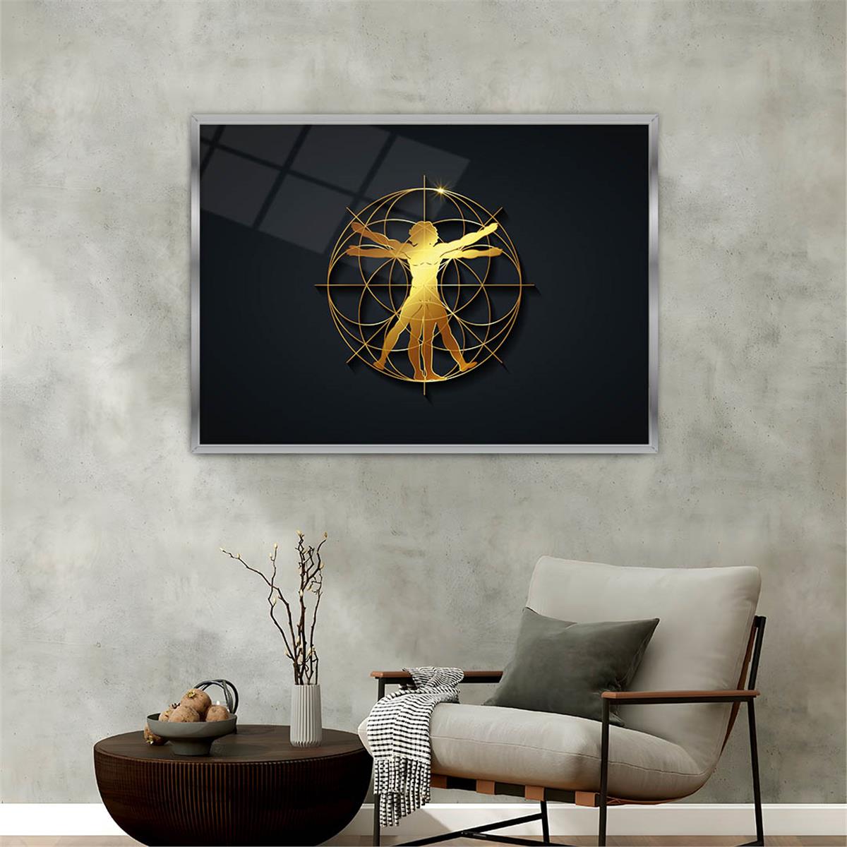 Aluminum-Framed Art-Themed Tempered Glass Wall Art 164