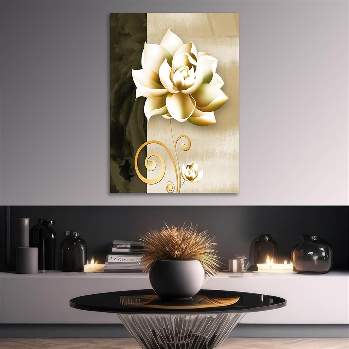 Vertical Tempered Glasss Wall Arts Natured-Themed111