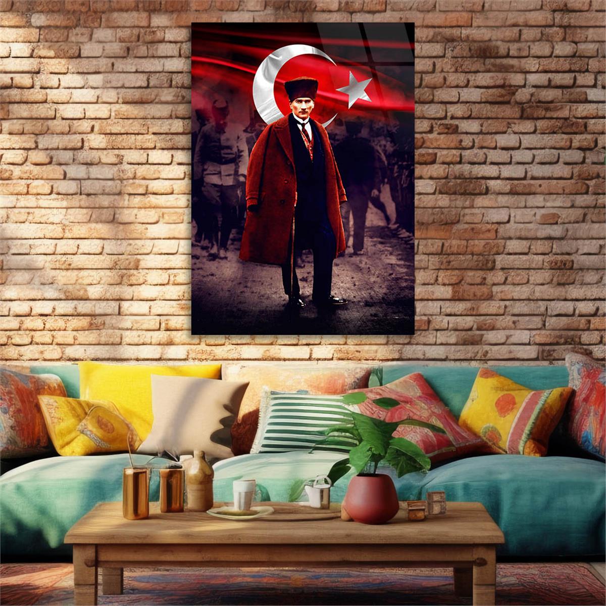 Dikey VatanTemalı Cam Tablo 194