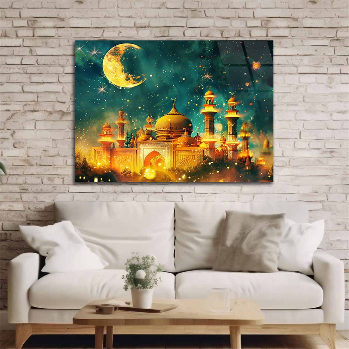 Yatay Dini Temalı Cam Tablo 214