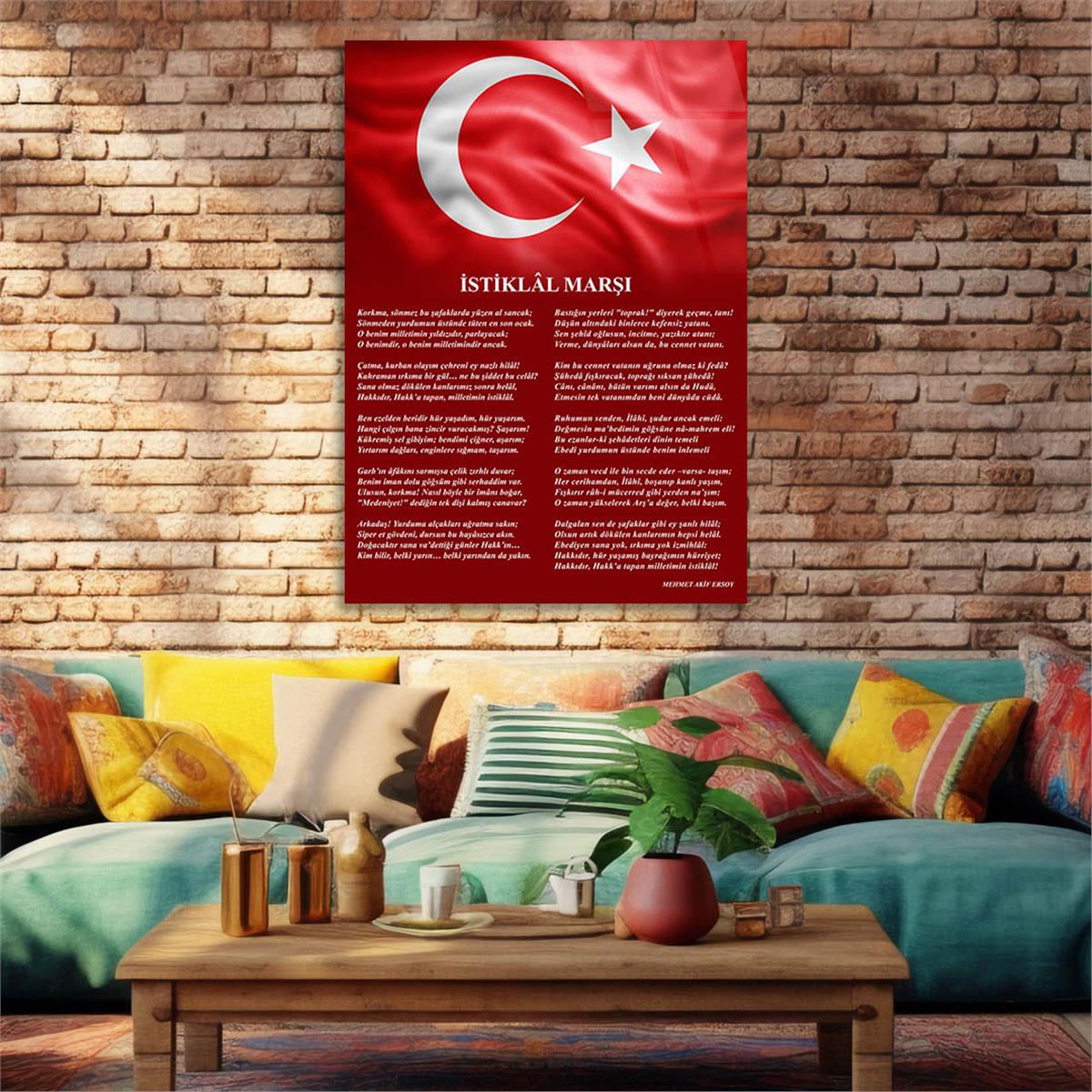 Dikey VatanTemalı Cam Tablo 186