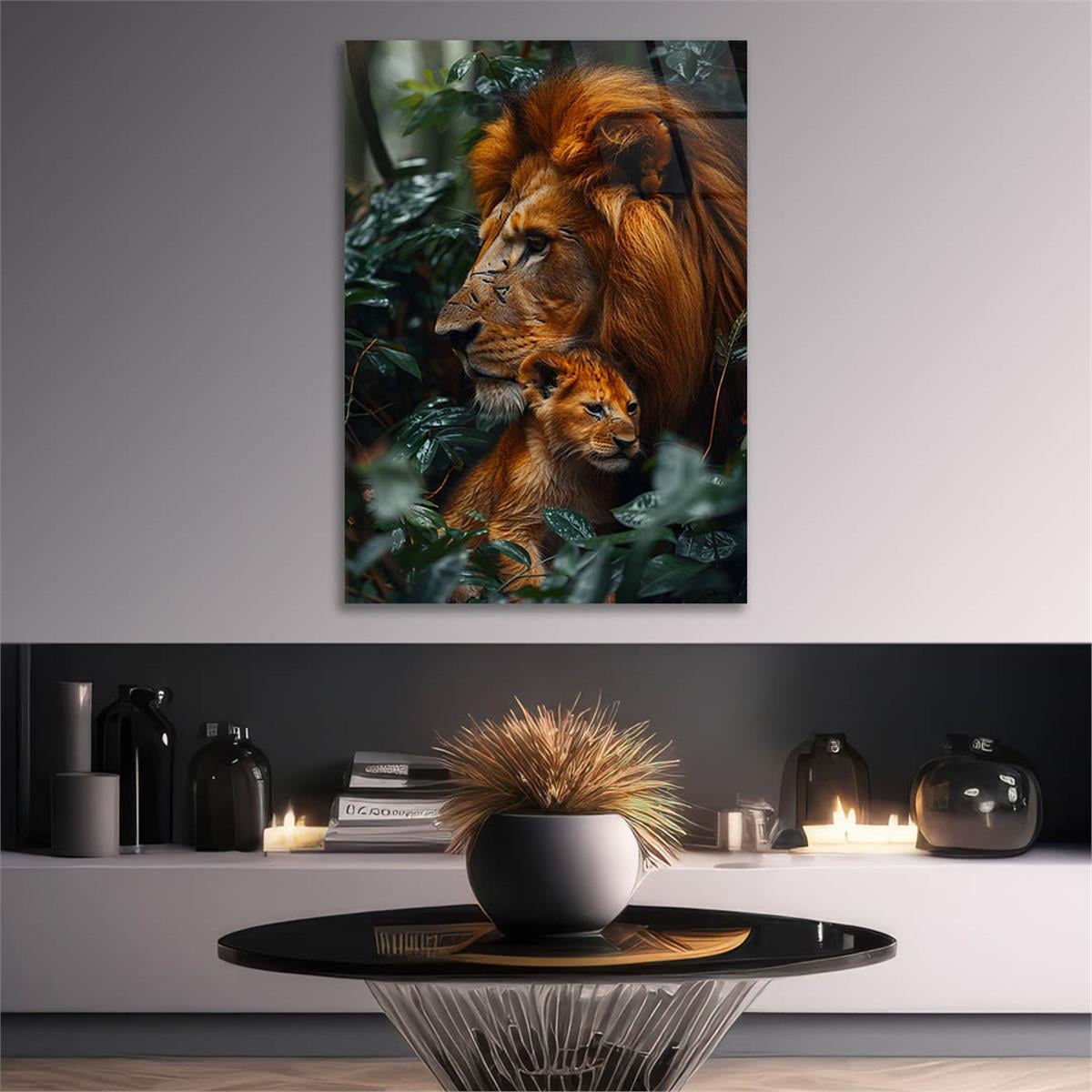 Dikey Doğa Temalı Cam Tablo 364