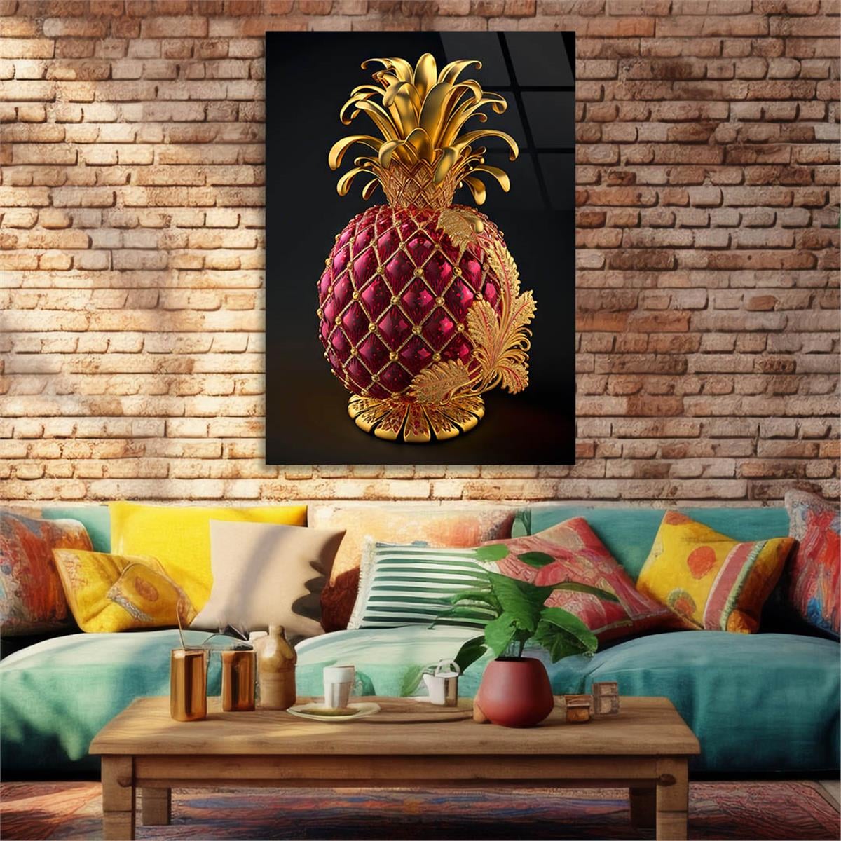 Dikey Sanat Temalı Cam Tablo 540