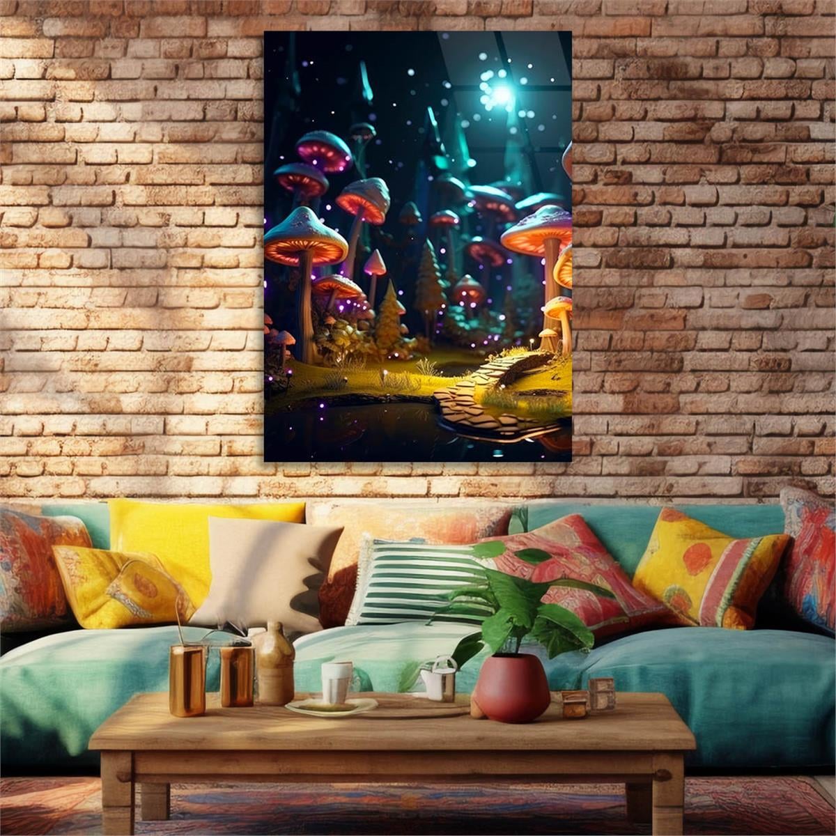 Dikey Sanat Temalı Cam Tablo 547