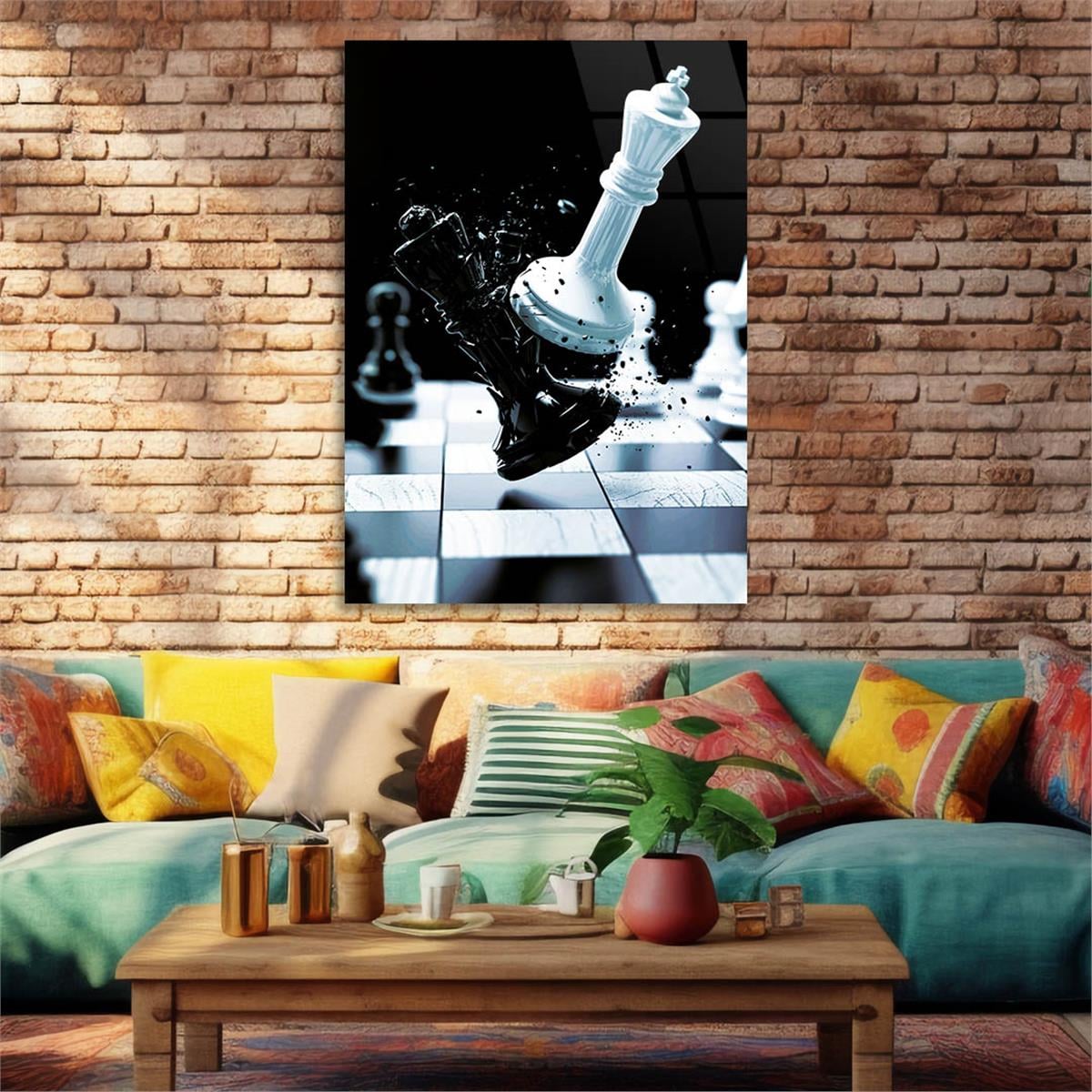 Vertical Tempered Glasss Wall Arts Art-Themed 324