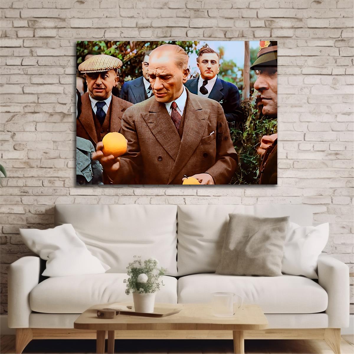 Yatay VatanTemalı Cam Tablo 102