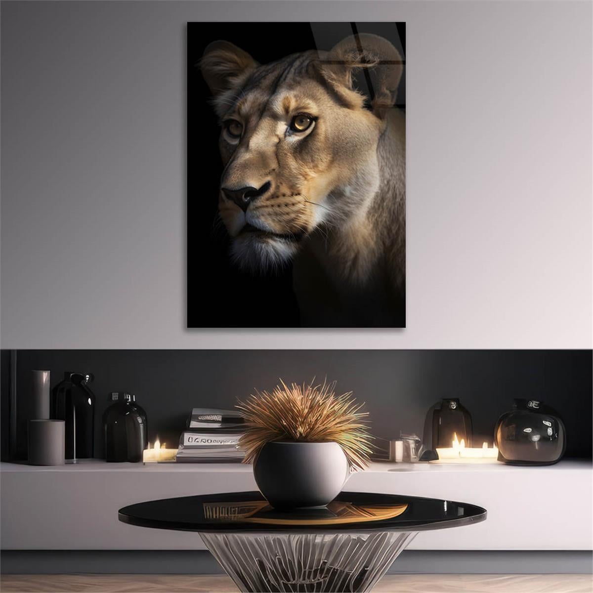 Dikey Doğa Temalı Cam Tablo 370