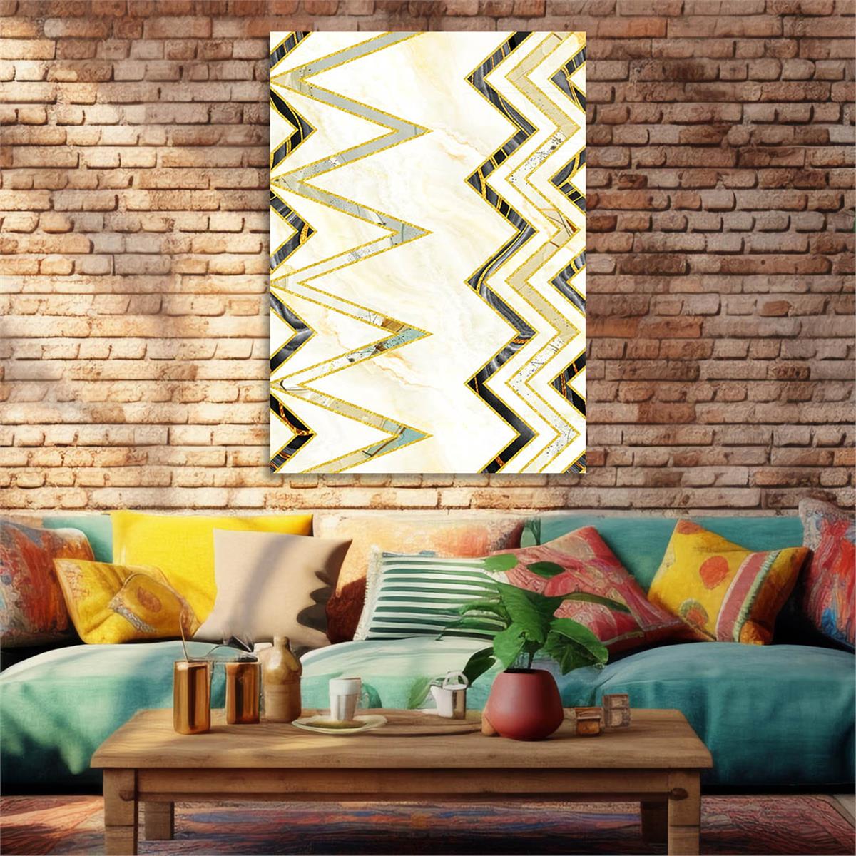 Dikey Sanat Temalı Cam Tablo 362