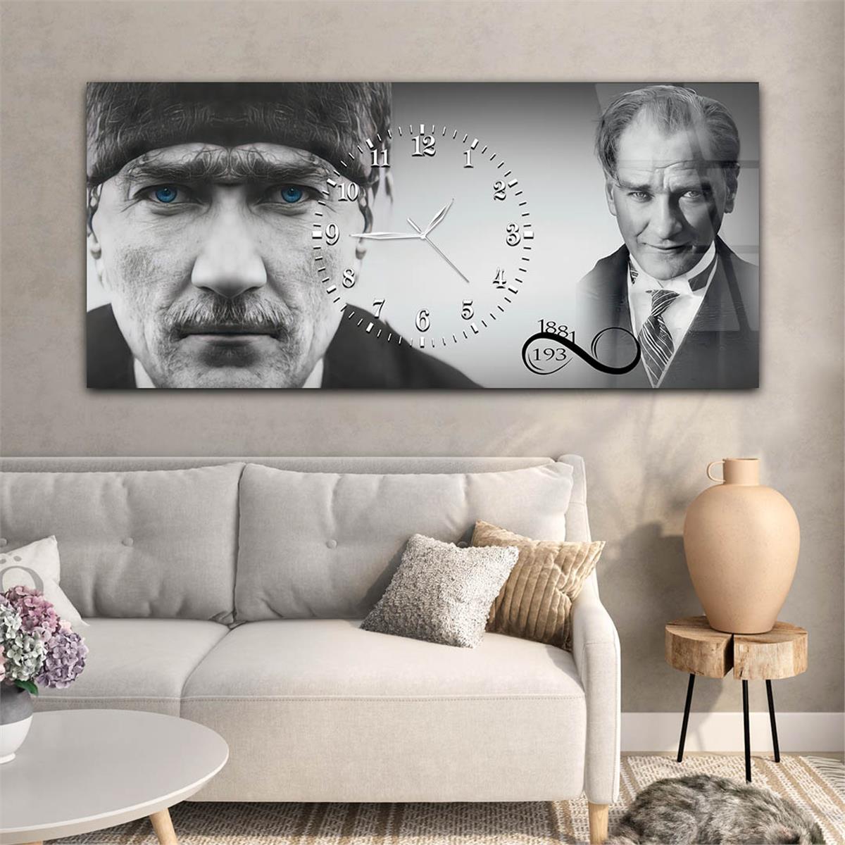 Middle-Clock, Homeland-Themed Horizontal Glass Wall Painting 065