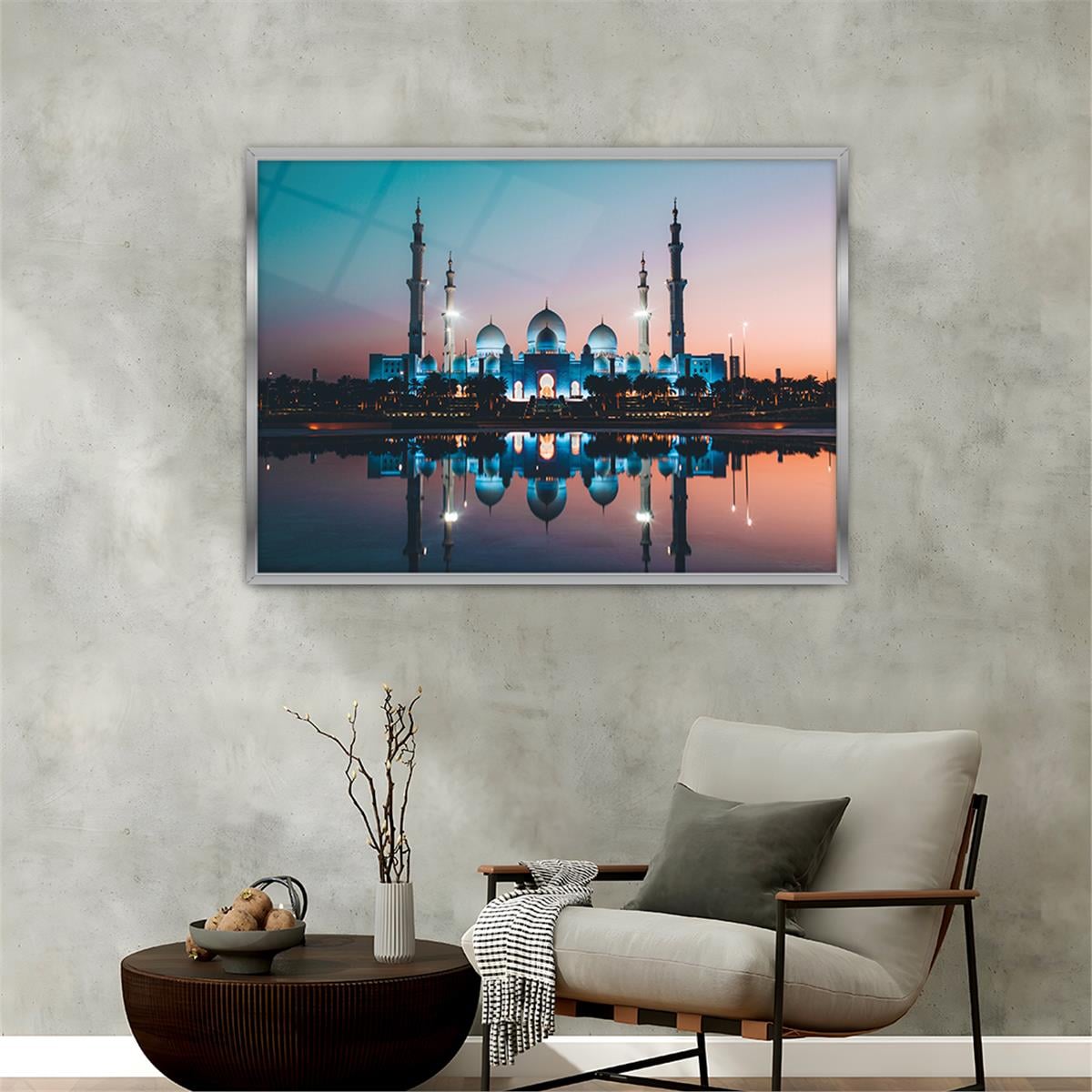 Aluminum-Framed Religious-Themed Tempered Glass Wall Art 011