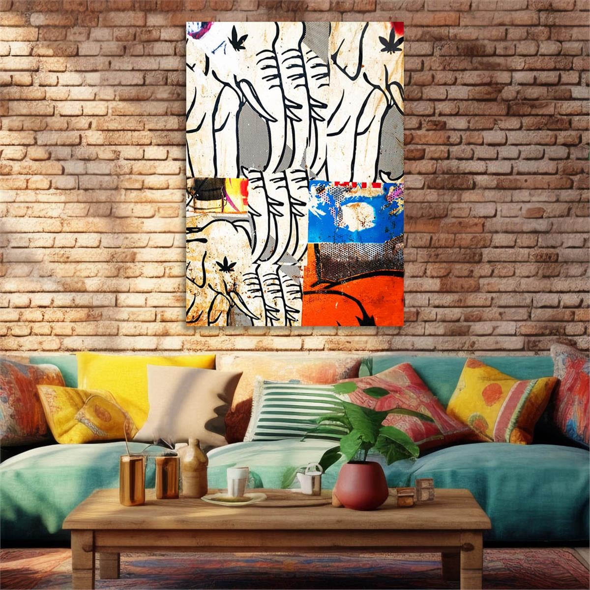 Dikey Sanat Temalı Cam Tablo 511