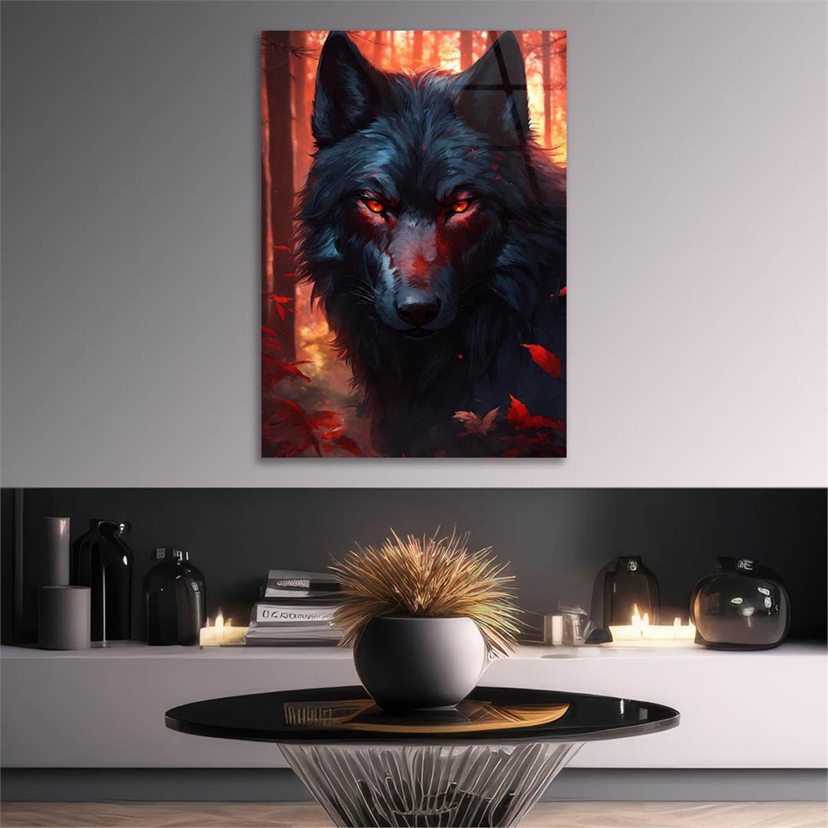 Dikey Doğa Temalı Cam Tablo 437