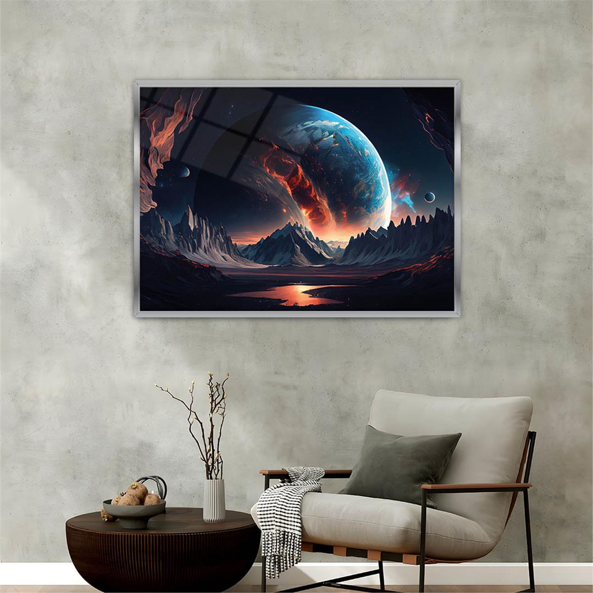 Aluminum-Framed Art-Themed Tempered Glass Wall Art 044