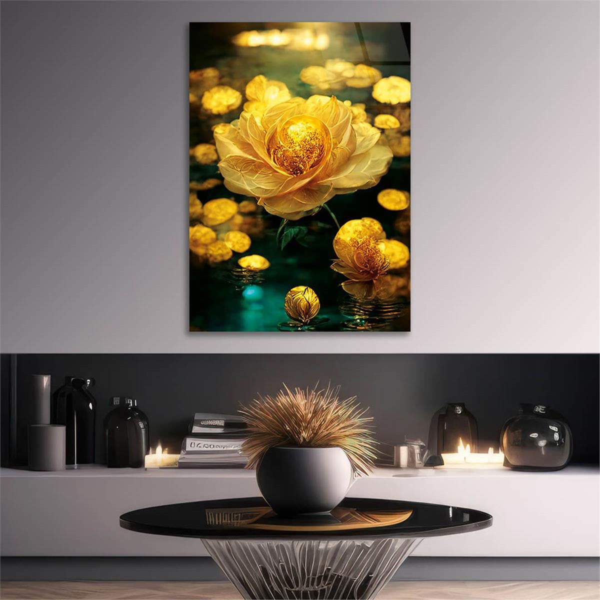 Vertical Tempered Glasss Wall Arts Natured-Themed140