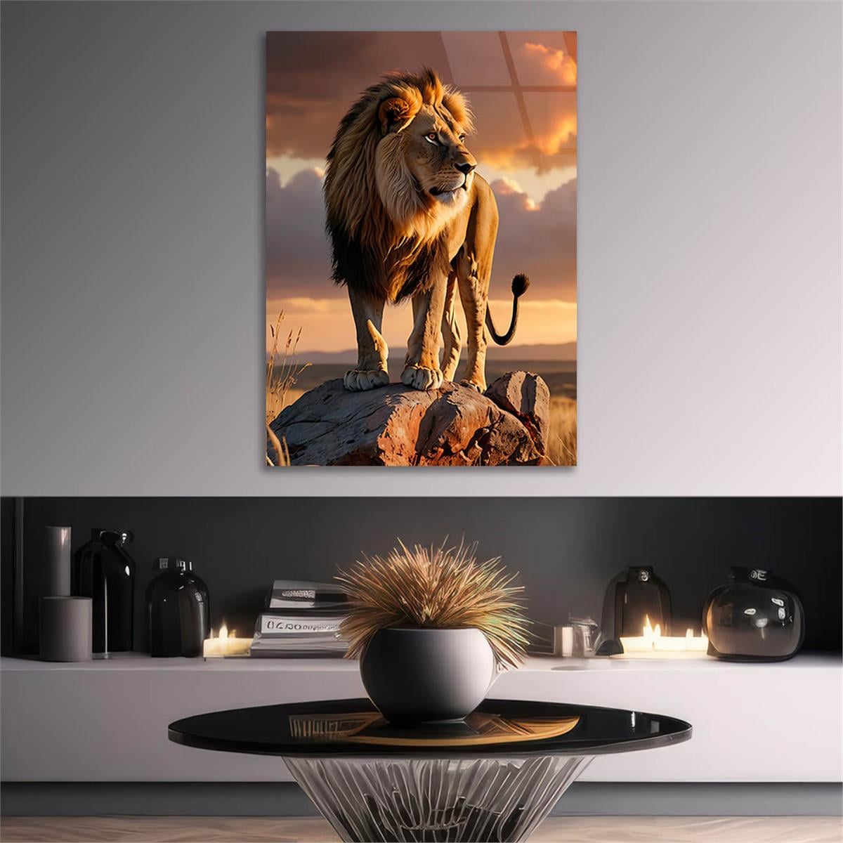 Dikey Doğa Temalı Cam Tablo 340