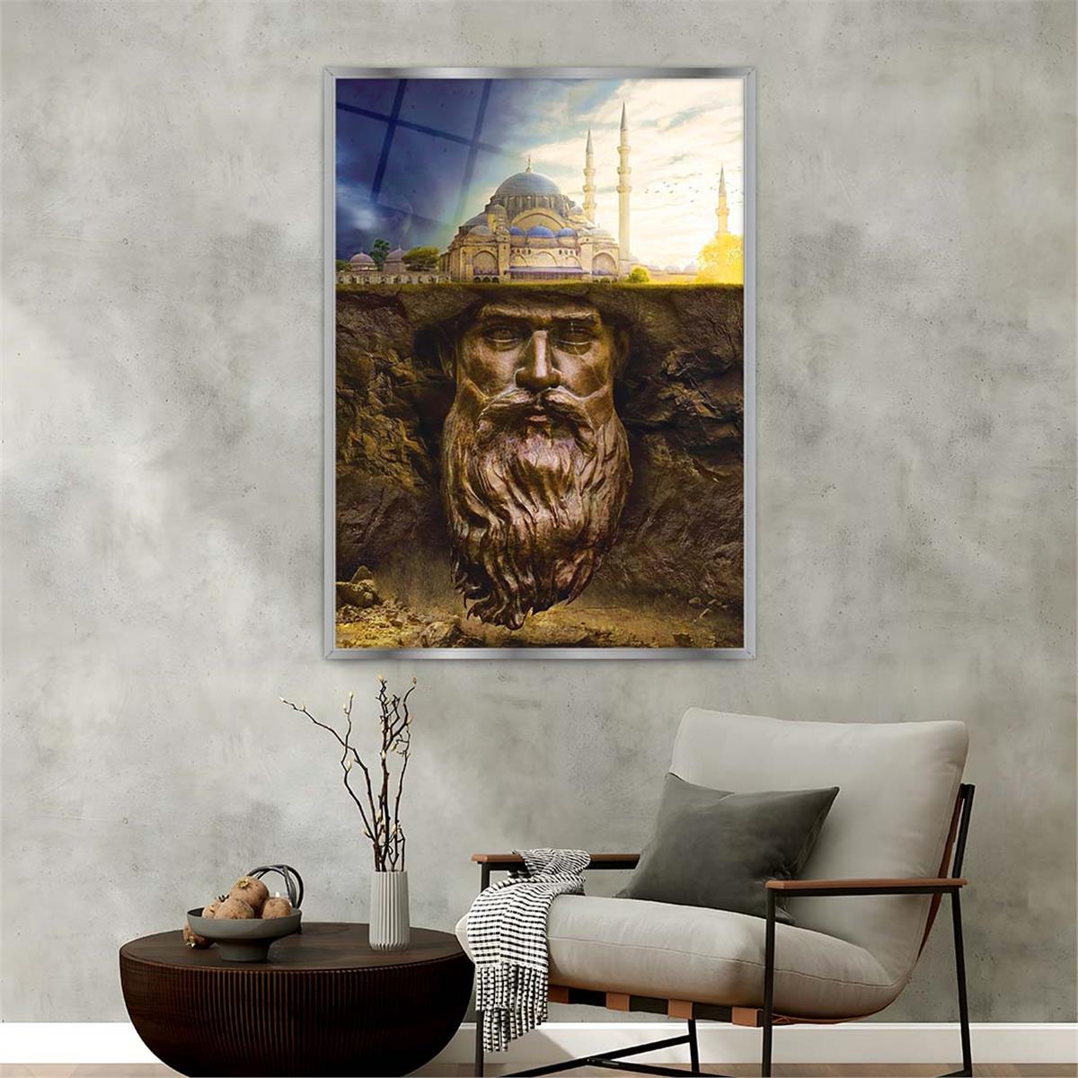 Aluminum-Framed National-Themed Tempered Glass Wall Art 036