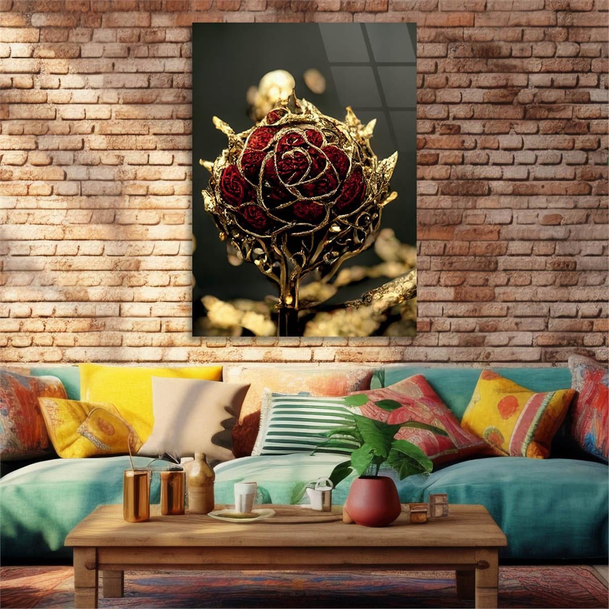 Vertical Tempered Glasss Wall Arts Art-Themed268