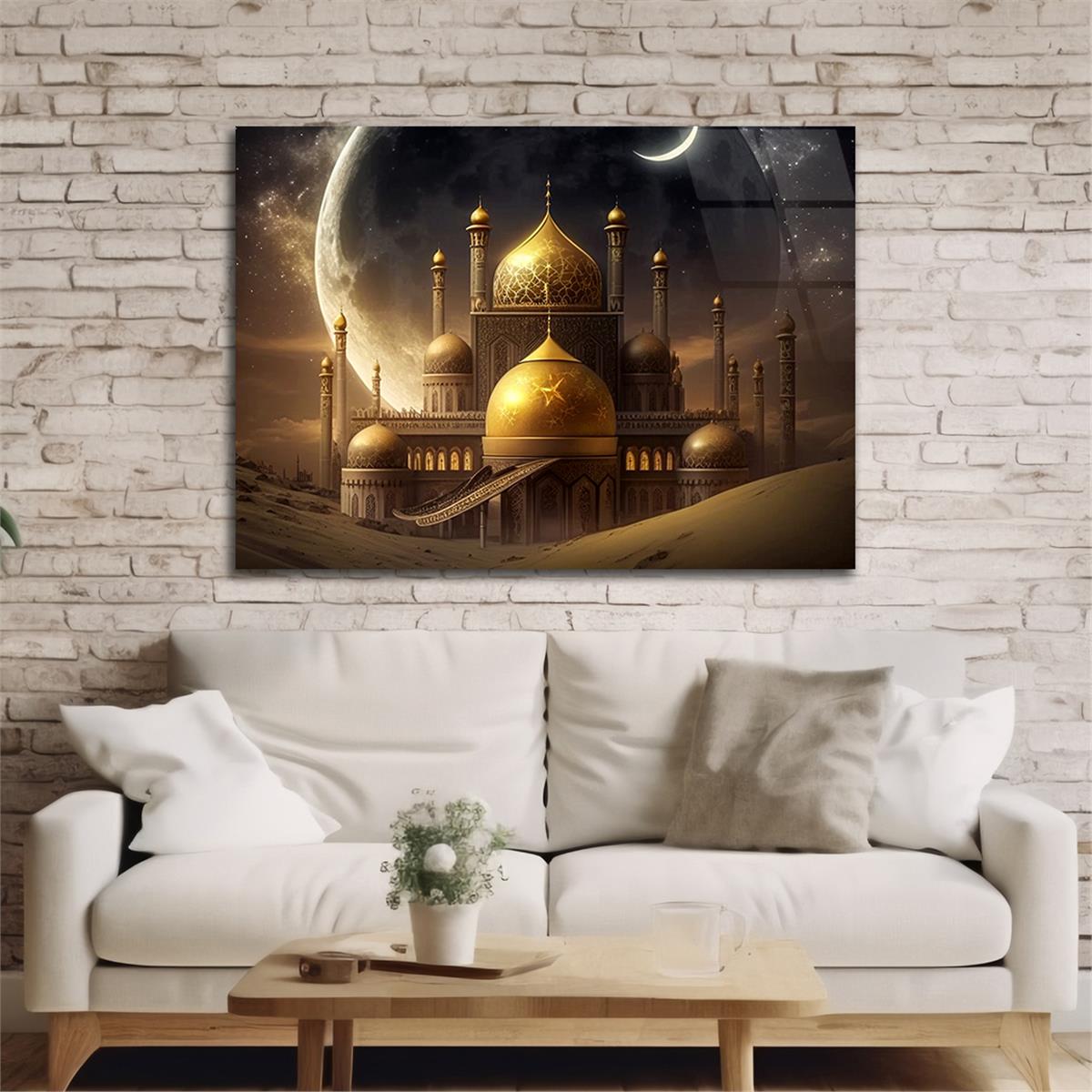 Yatay Dini Temalı Cam Tablo 176