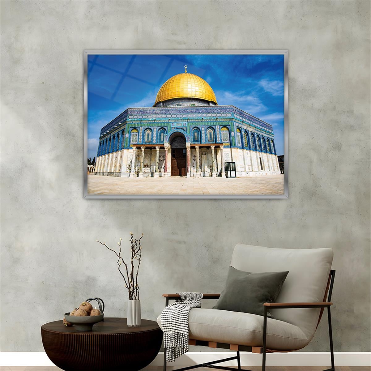 Aluminum-Framed Religious-Themed Tempered Glass Wall Art 013