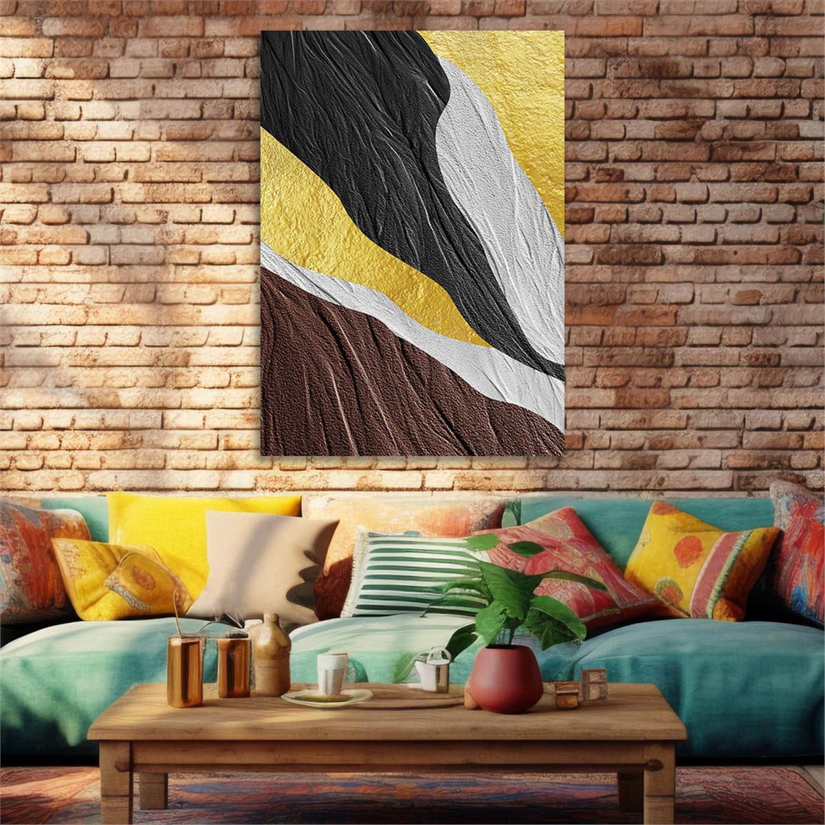 Dikey Sanat Temalı Cam Tablo 381