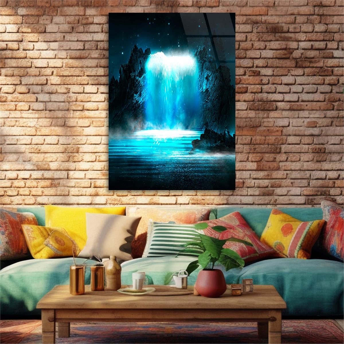 Dikey Sanat Temalı Cam Tablo 477