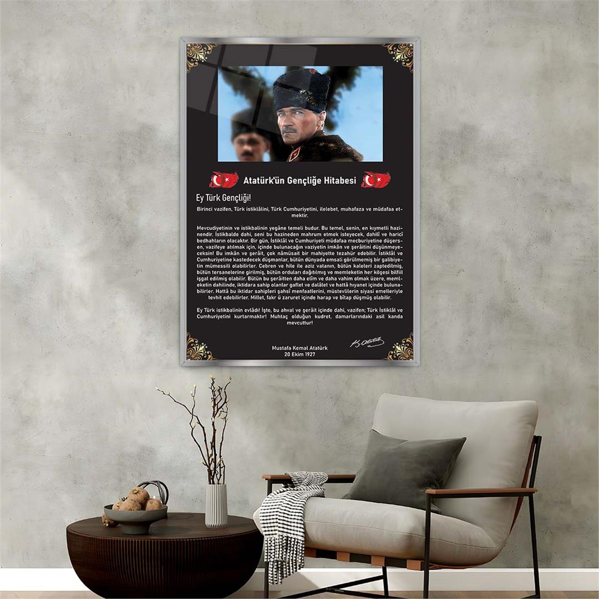 Aluminum-Framed National-Themed Tempered Glass Wall Art 017