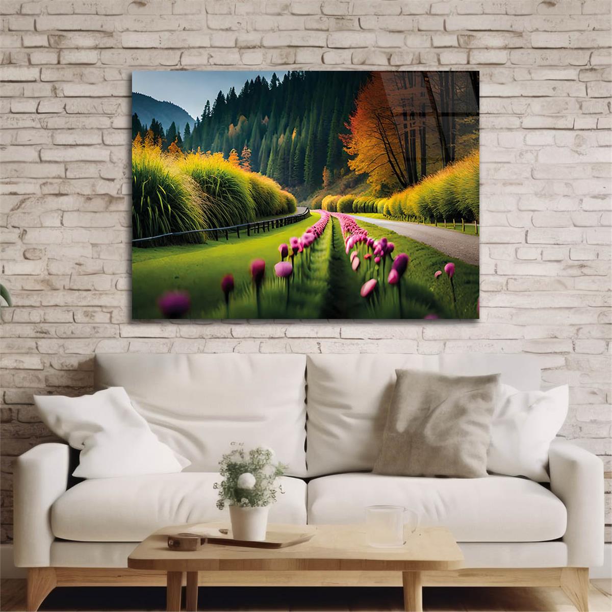 Horizontal Natured-Themed Tempered Glass Wall Art 282