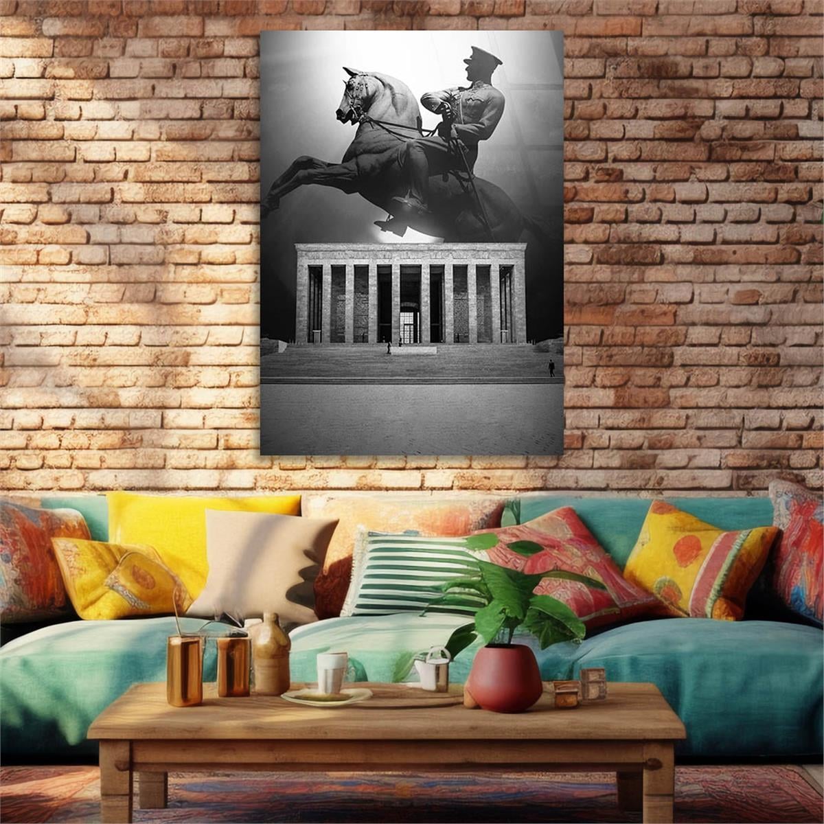 Dikey VatanTemalı Cam Tablo 173